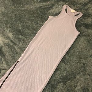Simple grey ribbed dress